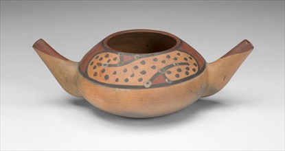 Small Double Spout Bowl with Repeated Curving Motif, c. A.D. 500/700.