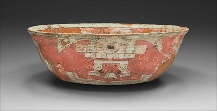 Bowl Depicting a Female Figure with Shield and Darts Motifs, A.D. 300/600.