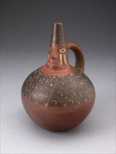 Single Spout Bottle with Modeled Face on Neck, A.D. 700/1000.