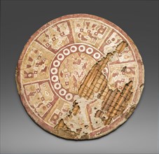 Shield Painted with Abstract Figures, A.D. 100/600.