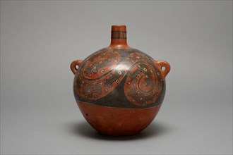 Globular Jar with Repeated Abstract Motifs in Sprial Design, A.D. 600/1000.