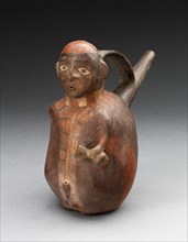 Single-Spout Vessel in the Form of a Figure Holding a Jar, A.D. 600/1000.