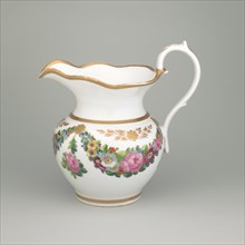 Pitcher, 1828/35. Neoclassical 'Grecian' design with floral decoration.
