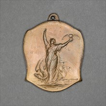 Medal commemorating the International Congress on Tuberculosis, Washington D.C., 1908. Female allegorical figure holding a winged hourglass, with dragon.