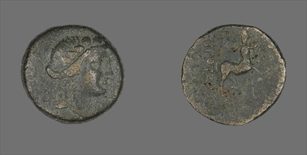 Coin Depicting the God Dionysos, 183-149 BCE.