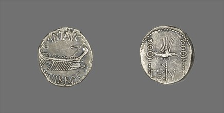 Denarius (Coin) Depicting a Galley, 32-31 BCE.