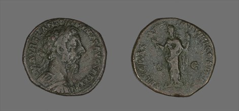 Sestertius (Coin) Portraying Emperor Antoninus Pius, December 177-December 178.