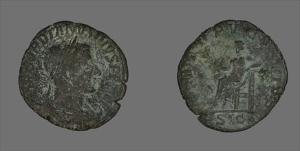 Sestertius (Coin) Portraying a Roman Emperor, 238-244.