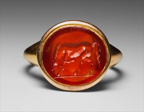 Finger Ring with Engraved Gemstone, Gemstone: 1st century  Ring: modern.