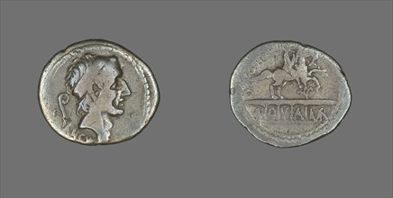 Denarius (Coin) Depicting King Ancus Marcius, 56 BCE, issued by L. Marcius Philippus.