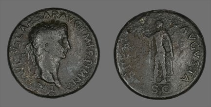 Sestertius (Coin) Portraying Emperor Claudius, 50-54.