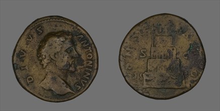 Sestertius (Coin) Portraying Emperor Antoninus Pius, 161 or later.
