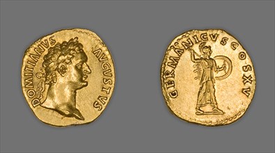 Aureus (Coin) Portraying Emperor Domitian, 90-91, issued by Domitian.