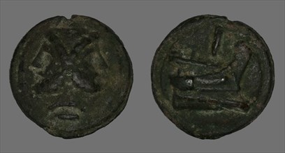 As (Coin) Depicting the God Janus, 225-217 BCE.