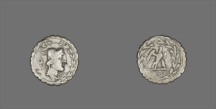Denarius Serratus (Coin) Depicting the God Vulcan, 105 BCE.