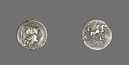 Denarius (Coin) Depicting the Goddess Roma, 128 BCE.