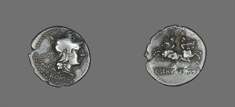 Denarius (Coin) Depicting the Goddess Roma, 136 BCE.