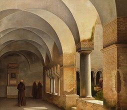 The Cloisters, San Lorenzo fuori le mura, 1824. [The Basilica Papale di San Lorenzo fuori le mura (Papal Basilica of Saint Lawrence outside the Walls) is one of the Seven Pilgrim Churches of Rome, Ita...