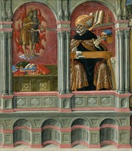 Saint Augustine's Vision of Saints Jerome and John the Baptist, 1476. Detail from a larger artwork.