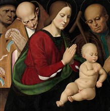 The Holy Family with Four Saints and a Female Donor, c. 1510. Detail from a larger artwork.