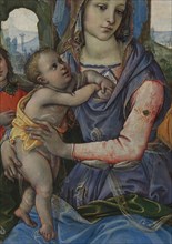 Madonna and Child with Saint Joseph and an Angel. Detail from a larger artwork.