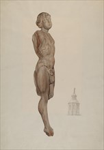 Carved Wood Figure - "Flying Mercury", c. 1936.