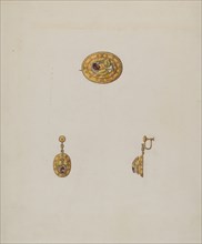 Pin and Earring Set, c. 1936.