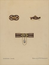 Brooch and Bracelet with Portrait, c. 1936.