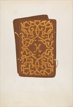 Carved Wood Book Cover, c. 1936.