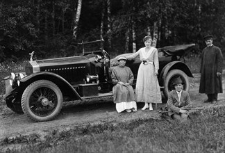 Grand Duke Michael of Russia with a 1914 Rolls-Royce Silver Ghost. Creator: Unknown.