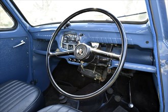 Steering wheel of a 1960 Austin A35 van. Creator: Unknown.