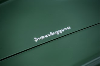 Superleggera logo on a 1961 Aston Martin DB4 GT previously owned by Donald Campbell. Creator: Unknown.