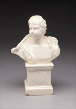 Bust of a Man Draped with a Swan, Yorkshire, 1780/90. Creator: Leeds Pottery.