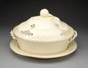 Chestnut Basket and Stand, Yorkshire, c. 1790. Creator: Leeds Pottery.