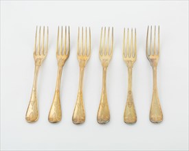 Set of Dinner Forks (14), Paris, 1789-1820. Creators: Martin-Guillaume Biennais, Pierre-Benoît Lorillon, Pietro Paola Spagna.