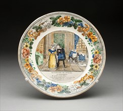 Plate, Montereau, 1825/33. Creator: Creil Pottery.