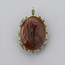 Double-Sided Pendant with Christ and Virgin, France, 18th century (cameo); 17th century (mount). Creator: Unknown.