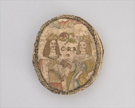 Oval Box Showing Charles II and Catherine of Braganza, England, c. 1660. Creator: Unknown.