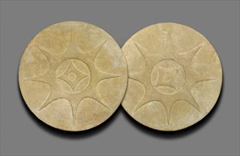 Pair of Earspools with Eight-Pointed Star Motif, A.D. 1200/1400. Creator: Unknown.