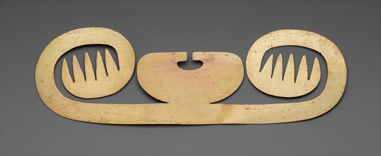Nose Ornament with Lateral Extensions in Suggesting Whiskers, Wings, or Fish Barbels, A.D. 1000/1500 Creator: Unknown.