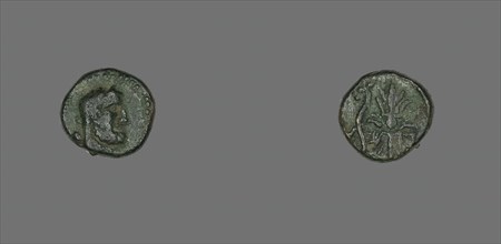 Coin Depicting a Bearded Head, about 300-67 BCE. Creator: Unknown.
