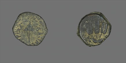 Coin Depicting a Parasol, 40-44, issued by King Agrippa of Judaea. Creator: Unknown.