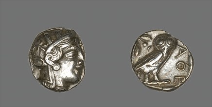 Tetradrachm (Coin) Depicting the Goddess Athena, about 490 BCE. Creator: Unknown.