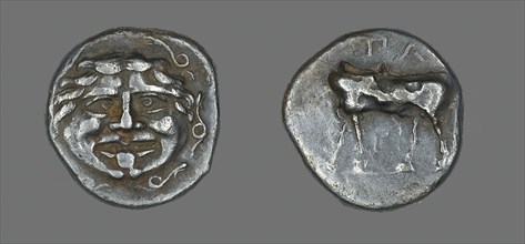Hemidrachm (Coin) Depicting a Bull, about 400 BCE and later. Creator: Unknown.
