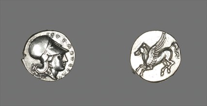 Stater (Coin) Depicting the Goddess Athena, 345-317 BCE. Creator: Unknown.