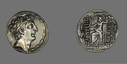 Tetradrachm (Coin) Portraying Emperor Antiochos VIII Grypos, 104-96 BCE, (121-96 BCE). Creator: Unknown.