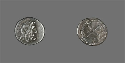 Hemidrachm (Coin) Depicting the God Zeus Amarios, 222-146 BCE. Creator: Unknown.