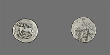 Coin Depicting Cow Suckling Calf, 229-100 BCE. Creator: Unknown.