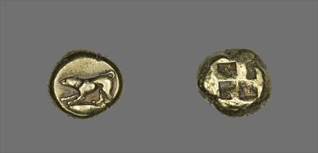 Stater (Coin) Depicting a Crouching Dog, 5th century BCE. Creator: Unknown.