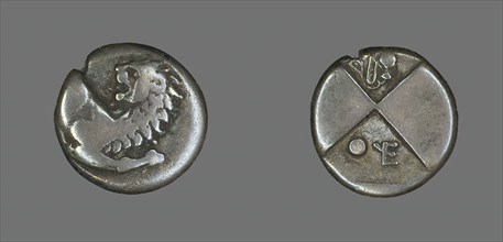 Hemidrachm (Coin) Depicting a Lion, late 5th century BCE. Creator: Unknown.